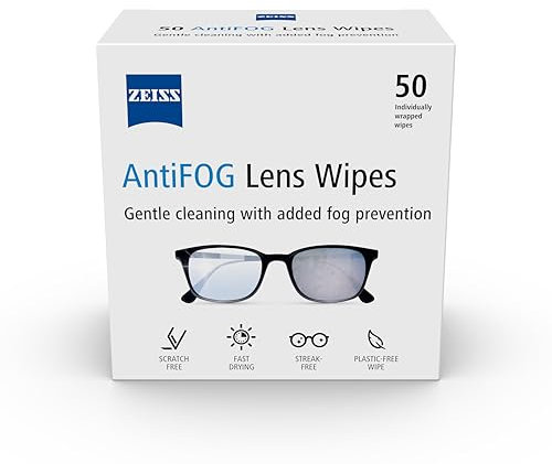 ZEISS AntiFOG Wipes, Lens Cleaner for Glasses, Cameras & Binoculars, Individually Packed Single Use Disposable Cloths in Sachets, for Handy and Portable Spectacle Cleaning On The Go – Pack of 50