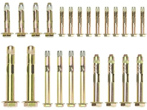 QWORK® 24 piezas de anclaje de perno de alta resistencia M6/8/10 - juego de anclajes de alta resistencia con protección contra la corrosión