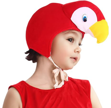 OhMill Parrot Animal Costume Hat Halloween Parrot Headwear Kindergarten Role Play Hat Cap for Parent-Child Stage Shows Props