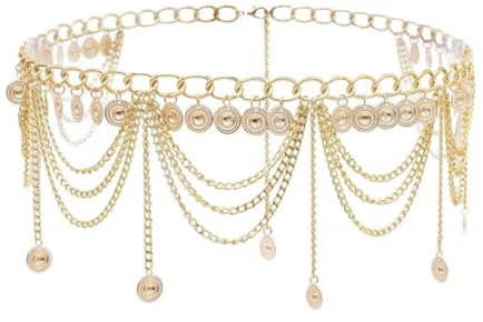 DOKRIN Cinture da donna,Catena da vita con nappe multistrato, catena per corpo e catena per petto