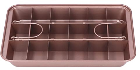 EOJDDPA Bandeja para hornear Brownie, acero de alto carbono, antiadherente, molde para pastel con forma de rosca, 18 rejillas, cocina, tienda de postres, bandeja para hornear