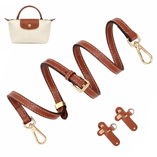 Correa Bandolera Ajustable para Longchamp Mini Mujer, Cuero Marrón 120cm, Sin Perforación con 2 Adaptadores, Transforma Tu Bolso en Bandolera o Crossbody, Accesorio Elegante y Versátil