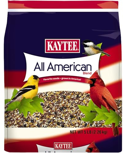 Kaytee All American Wild Bird Food Seed Blend for Cardinals, Blue Jays, Finches & Other Outdoor Wild Birds, 5 Pounds