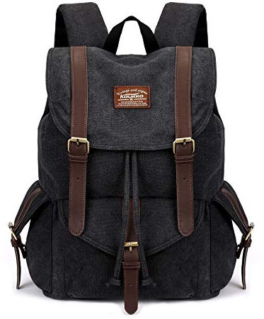 KAUKKO Herren Damen Schulrucksack Wanderrucksack Reisetasche Laptoprucksack Outdoor Sports Freizeit Daypacks, Schwarz