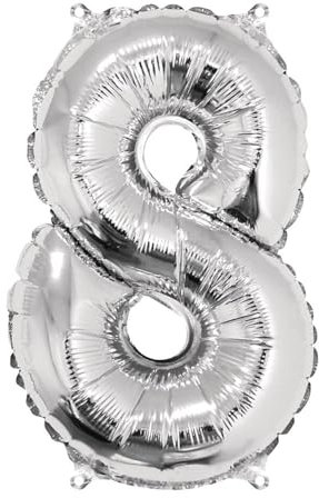 Rayher Ballon gonflable chiffre 8, anniversaire, jubilé, 40 cm argenté, 87040606