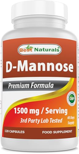 Best Naturals D-Mannose Capsules - Urinary Tract Cleanse Supplement 1500mg/Serving - 120 Count
