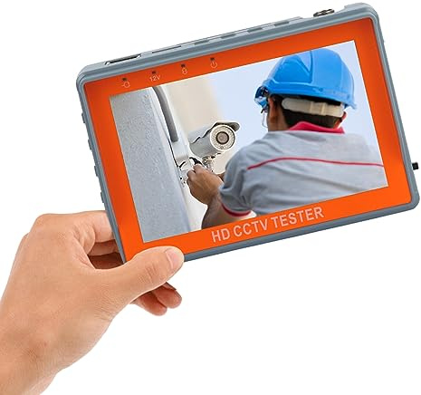 POMIACAM 4 in 1 CCTV Tester Support 720P/1080P/3mp/4mp/5mp/8MP AHD, TVI, CVI & CVBS Analog Camera, Security Video Monitor with 5 inch LCD Screen DC12V 1A Power Output, UTP Cable Tester, PTZ Control