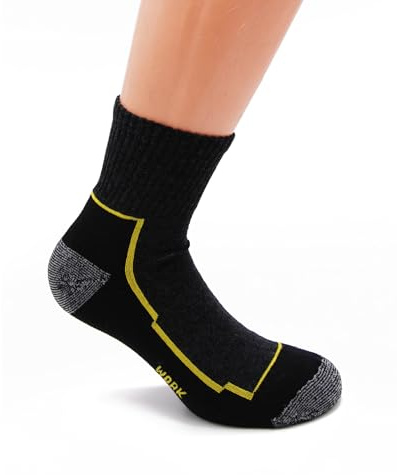FRENCIS - Calzini Work da Lavoro Estivi Corti alla Caviglia con Punta e Tallone Riforzati, Sottopiede in Spunga di Cotone ed Elastico Comfort, Ideali con Scarpe Antinfortunistiche, 6 Paia Taglia 39-42