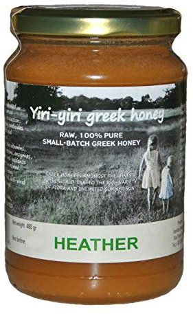 Miel grec brut, 100 % pur – Bruyère méditerranéenne d'automne 480 g – Provenant de la région de Mantoudi d'Evvoia