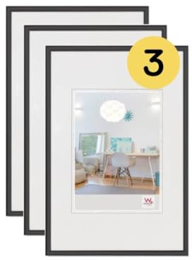 walther design nera 30 x 45 cm confezione da 3, cornice in plastica New Lifestyle KV045B3