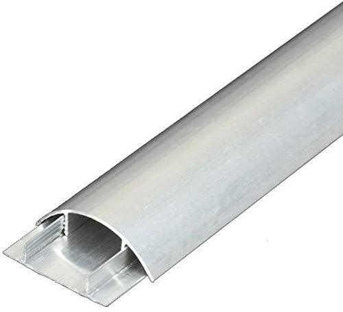 Kabelkanal Kabelschlauch Kabelmanagement Extra großer Kabelführungskanal für Wand/Boden, halbrunde, strapazierfähige, wasserdichte, selbstklebende TV-Kabelabdeckung aus Aluminium, 1 m lang, silberfarb