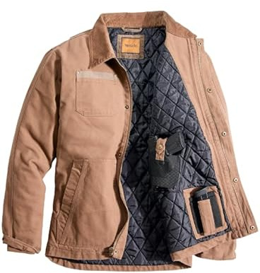 Venado Mens Canvas CCW Jacket (Brown, Large)