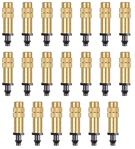 HUAZIZ 20 Boquillas de Atomización Cobre Boquilla Atomización Cobre Ajustable Pulverizador Riego Goteo Microaspersor Atomización 4/7 mm Equipo Refrigeración Jardín para Césped, Verduras, Invernadero