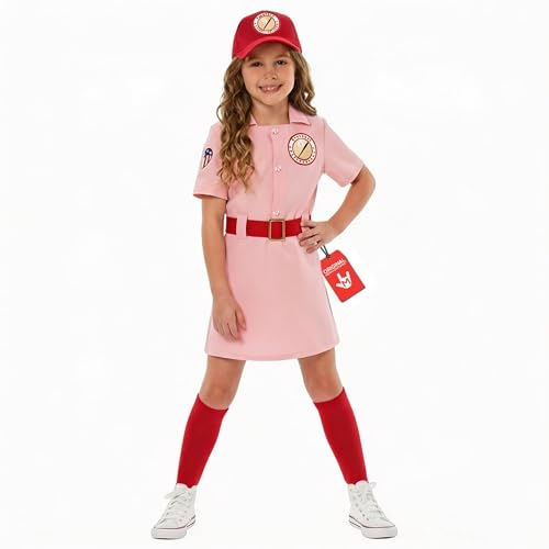 Morph Basebollspelare rosa flickor L