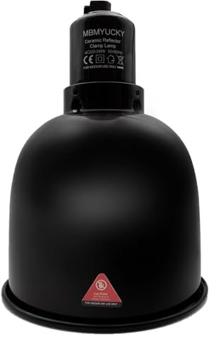 MBMYUCKY Reptile Heat Lamp Bulb Holder - E27 Ceramic Lamp Holder Deep Dome Clamp Lamp with Switch Light Bulb Fixture 14cm for Chicken Puppies Gecko Turtle Hamster Dog Bearded Dragon Max 200 Watt