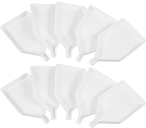 CIYODO 10 Stück Weißes Diamant-Malerei Tablett Set Aus Flexiblem Pu-Material Für Diy Perlen Sortieren Und Schmucktablett Zur Aufbewahrung Von Nageldekoration Und Handyzubehör