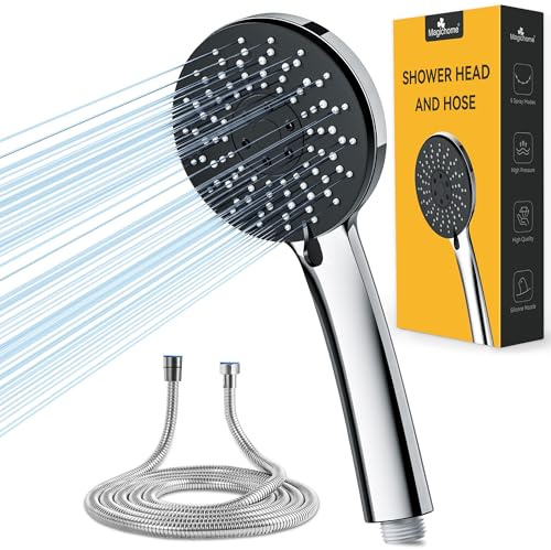 Magichome Shower Head and Hose 1.5m, High Pressure Showerhead with 5 Spray Modes– Bathroom Powerful & Handheld Shower Head for Low Water Pressure
