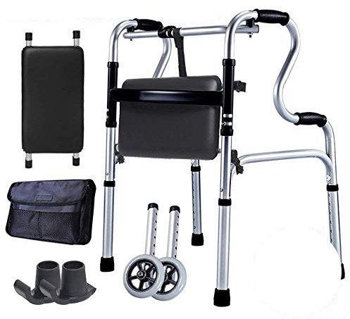 JKJZSALJ Rollator Pieghevole Rollator Walkers Rollator Walker Pieghevole Leggero 2 Ruote Supporto Anteriore Ruote Regolabile Portatile Compatto Anziani Ausilio per La Mobilità