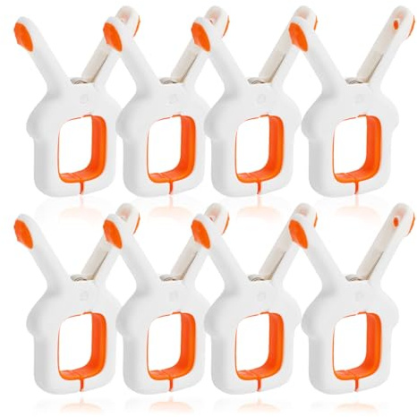 Beach Towel Clips - TRACOMPAN 8-Pack Heavy Duty Towel Clips & Pegs for Sun Loungers | Windproof, Non-Slip Grip for Pool Chairs, Sunbeds and Laundry