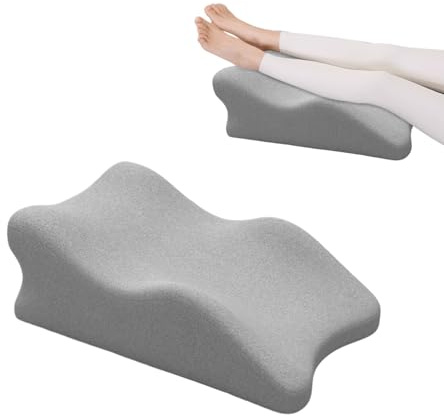 Balakaka Almohada para Piernas 60×36×24 cm, Cojin Reposapiernas Dolor de Espalda y Rodillas, Almohada Piernas Mejora la Circulación Funda de Almohada Lavable, Gris Claro