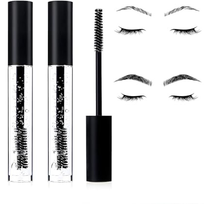 2PCS Clear Eyebrow Gel - Waterproof Long Lasting Brow Gel - Transparent Eyebrow Glue for Natural Styling - No Flaking Brow Gel Clear