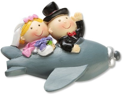 Hochzeitspaar im Flugzeug - 2D * Tortendekoration Tortenfigur