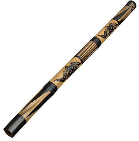 Australian Treasures - Leicht spielbares Bambus-Didgeridoo für Einsteiger - 120cm - Mit handgeschnitzten Eidechsen-Muster