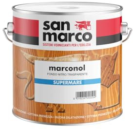 San Marco MARCONOL Supermare Vernice trasparente poliuretanica brillante o satinata per esterni, colore: Brillante, size: 0,5 lt