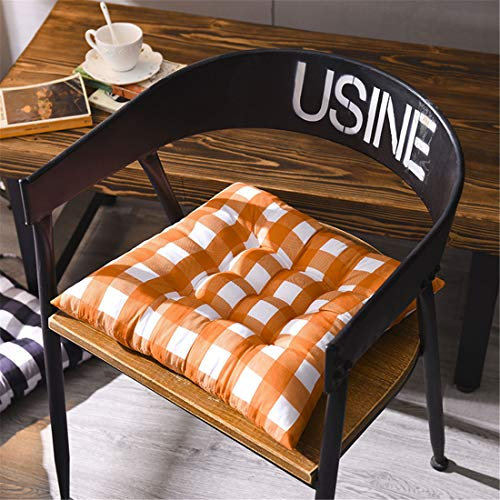 Chickw1 40 * 40cm Kissen Stuhl, Polyester Dicke Polsterung Steppkissen Bodenkissen Weich Bequemes Sitzkissen für Stühle für Indoor und Outdoor aus (Orange)