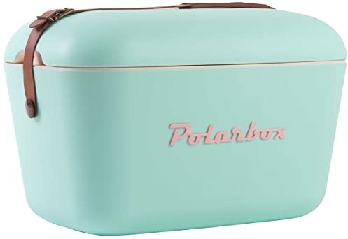 Polarbox 20L Cool box, Ice Box, Large Cool Box, For Picnics, Beach, Camping, Garden, Cool Storage Box - Cyan Baby Rose Classic