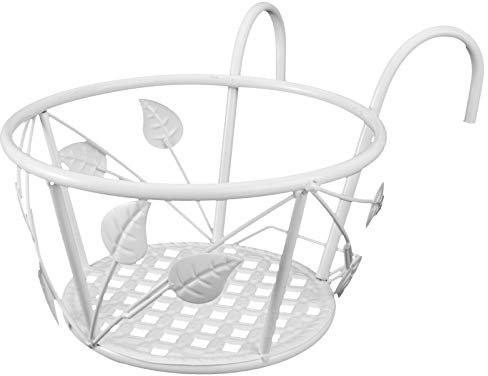 Cabilock 1 Pc Vaso Da Fiori Sospeso in Ferro Battuto Cesto Per Fioriera Per Recinzione Vasi Da Fiori Appesi Al Coperto Fiore Da Balcone Bianca Succulente Ferro Da Stiro Macchina Per Fiori