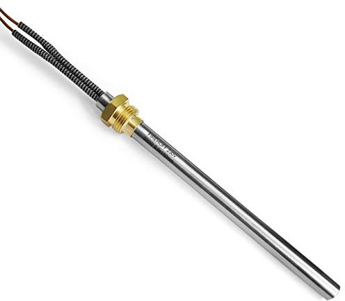 FIREHOFF - Resistencia para estufa de pellets, 300 W, 140/150 mm, diámetro 9,9 mm, rosca 3/8 con bornes - 1 año de garantía
