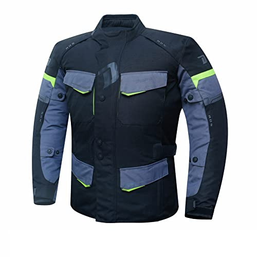 DEGEND TRAVEL MAN | Motorcykeljacka Man med skydd - Vattentät andningsbar jacka och vindskydd - Motorcykelkläder - Motorcykeljacka Herr - Storlekar (S-6XL), Multicolor, 6XL