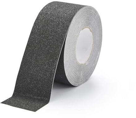 Durable halkskyddstejp standard DURALINE GRIP, 75 mm x 15 m, för säkrare trappor, ramper etc., svart, 108401