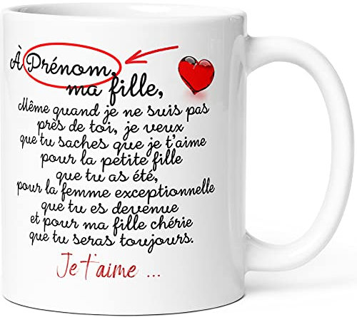 Luigi Collection Mug Personnalisable Ma Fille Prénom Femme Tasse Message Humour drôle Personnalisé Idée Cadeau Original pour Enfant Papa Maman Père Mère Anniversaire Noël