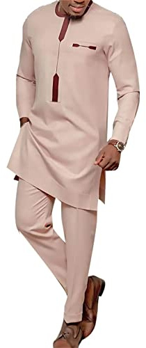Men's African 2 Piece Set Dashiki Men 2 Piece Outfit Ankara Top and Pant Suit Tracksuit Men