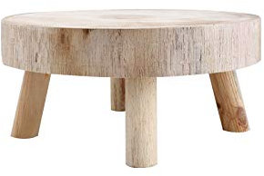 Sgabello per Piante in Legno, Supporto per Piante Basso, Supporto per Alzata per Fiori in Vaso Rotondo, Supporti per Piante Multiple, Supporto per Alzata per Vasi da Giardino,(Marrone caldo M)