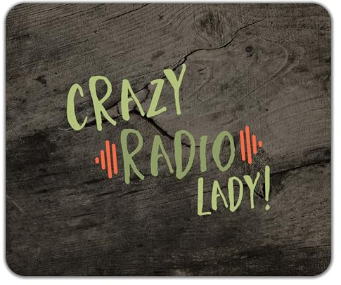 Shopagift Crazy Radio Lady Mouse Mat Pad Broadcast Station Broadcasting 24cm x 19cm