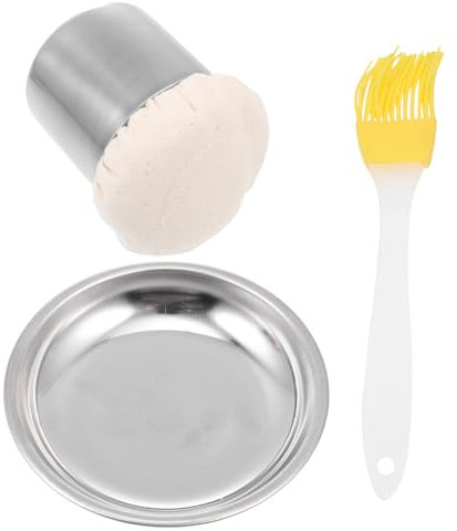 BESPORTBLE 1ensemble Set Applicateur Huile pour Crêpes avec Brosse Et Plateau Inoxydable Outil Pratique pour Préparer des Crêpes Maison Ou Au Restaurant
