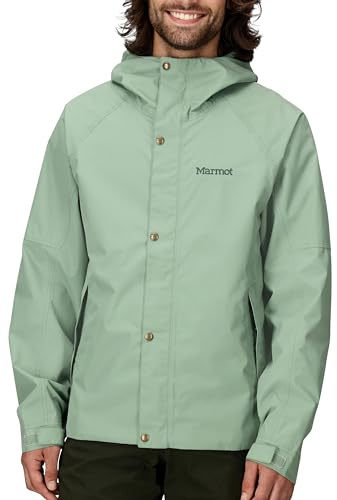 MARMOT Men’s Cascade Durable & Waterproof Rain Jacket, Agate Green, Medium