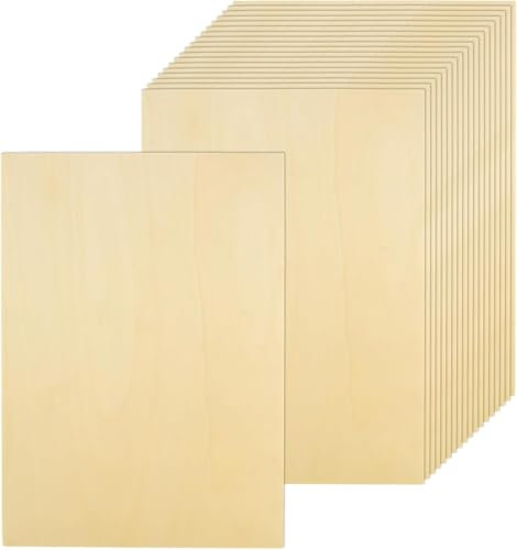 SHUESS Lot de 16 panneaux de contreplaqué de 1,5 mm - 420 x 300 x 1,5 mm - Panneaux en bois pour travaux manuels, contreplaqué de 1,5 mm, bois de tilleul non traité, panneau de particules, panneaux de