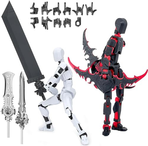 RuiDay T13 Action Figure, 2/3/4pcs Figurine d'action Titan 13, Figurines d'action Multi-Articulations Lucky 13, Dummy 13 Figurine, Décoration de Bureau (2PCS B)