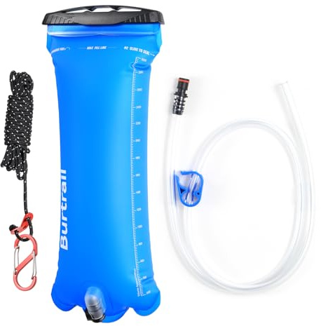 Burtrail Gravity Water Bag, 3L Water Bag Compatible with Water Filtration System, Portable Gravity-Fed Water Bag for Camping Hiking Backpacking, Foldable & Hangable