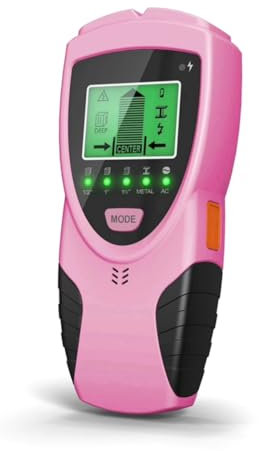 ANNJUC Escáner de pared 5 en 1, escáner multifunción de pared, detector de corriente de madera, centro de borde, sensor digital de búsqueda de pernos