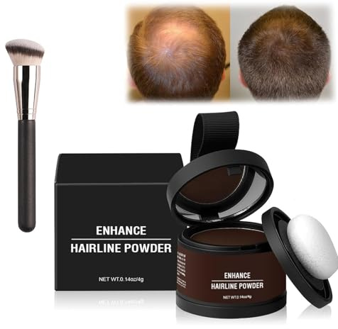 Waverloo Magic Root Cover Up Blonde, Enhance Hairline Powder, Hairline Shadow Powder, Root Touch Up Powder Magic Color, Water & Sweat Resistant Instantly Conceals (06 Dark Brown, 1PC)