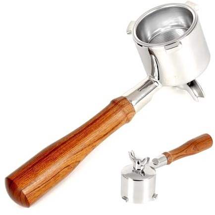 NEOUZA Espresso-Siebträger mit Doppelausguss, 51 mm, kompatibel mit Delonghi La Specialista EC9155/9255/9335/9355/9665/9865, 304 Edelstahl