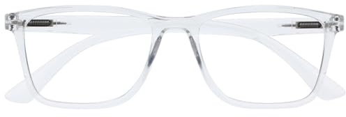 OPULIZE NYX Gafas de Lectura de Bloqueo de Luz Azul para hombre y mujer, Lentes Antideslumbrante para ordenador - Protección UV - Claro - + 2,50