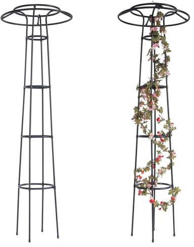 Yuecuu Traliccio da giardino per piante rampicanti, 185 cm, supporto per piante rampicanti, funghi, obelisco da giardino, per rampicanti, ortaggi e piante