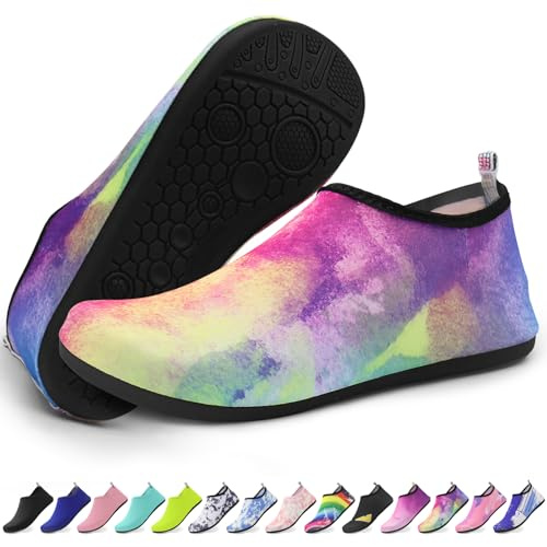 KATLKIU Quick-Dry Water Shoes for Men & Women - Lightweight Beach Shoes with Anti-Slip Sole - Ideal for Swimming, Surfing & Outdoor Sports