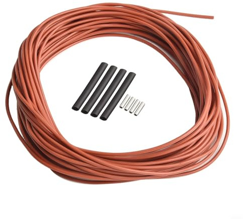 Desiumite 12K Floor Heating Cable 33 Ohm/m Carbon Fiber Heating Coil, Silicone Insulation, High Voltage Test 3000V, Leakage Current 0.05mA/m, Power Capacity 25W/m(20m)